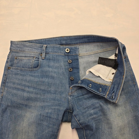 G Star Raw 3301 Slim Fit Men's Jeans Medium Wash Button Fly Size 34x30 - Picture 10 of 16